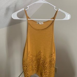 Mustard Yellow Flower Tank Top